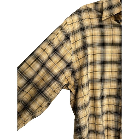 Cutter Buck Yellow Plaid Button Up Shirt Size Medium - Picture 3 of 5